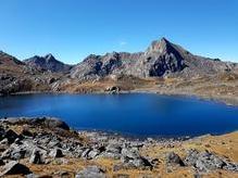 Heilger Gosainkund See am Laurebinapass (4610 m)