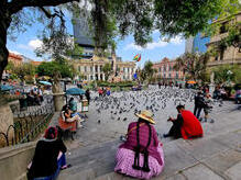 wieder friedliche Stimmung an der Plaza Murillo in La Paz