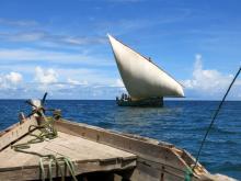 Dhow mit Fischern, Mafia Island