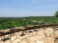 Ausblick von der Terrasse unserer Lodge auf den Tarangire Fluss