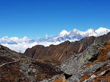 Panorama der Himalaya-Riesen am Laurebina-Pass (4610 m)