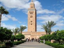 Das Wahrzeichen von Marrakesch: Die Koutoubia Moschee aus dem 12. Jahrhundert