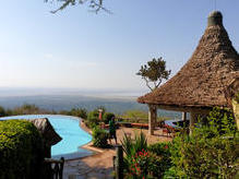 Unsere Lodge mit Blick auf den Lake Manyara, Tansania