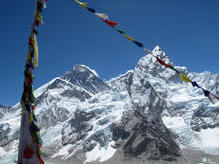 Blick vom Kala Patthar (5550 m) zum Mt. Everest (8848 m) und Nuptse (7864 m)